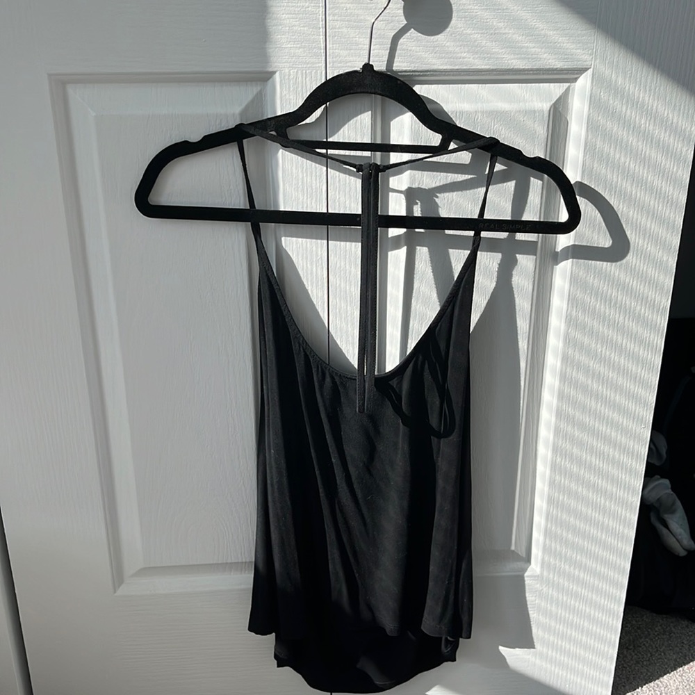 Tobi black flowy tank